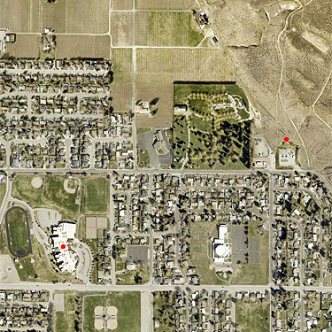 Aerial photo showing September 2023 collecting sites in East Wenatchee, Washington