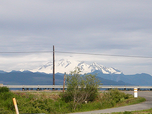 Mt. Baker from Nooksack River at Guide Meridian Road, Whatcom County, Washington