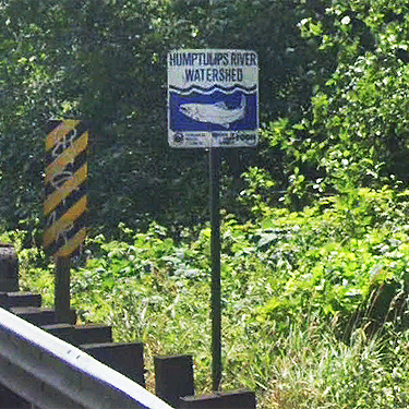 watershed sign on Humptulips River bridge, Grays Harbor County, Washington