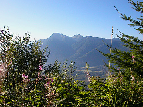 unnamed mountain across valley from clearcut on Illabot Creek Road west of Iron Creek, Skagit County, Washington