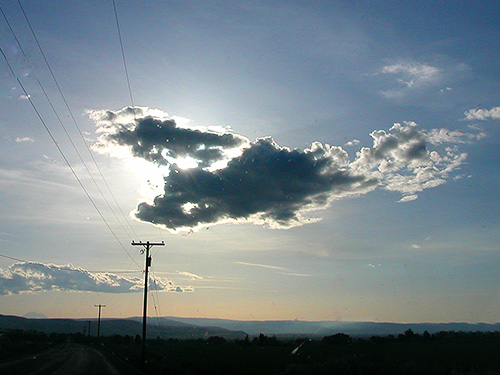 clouds occlude the sun, Badger Pocket, Kittitas County, Washington