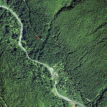 2020 aerial photo of Oakes Creek-Bacon Creek junction area, Skagit County, Washington