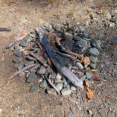 old fire ring, Upper Lyre River, Clallam County, Washington