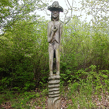 Lummi wooden statue, Marietta Veterans Park, Marietta, Whatcom County, Washington