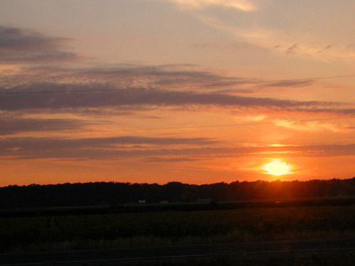 sunset near Mt. Vernon, Washington on 16 August 2024