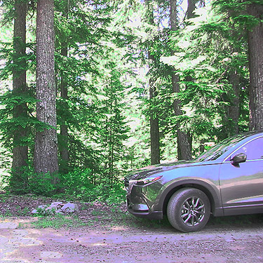 Kath Whaley's car at Meadow Pass, Washington