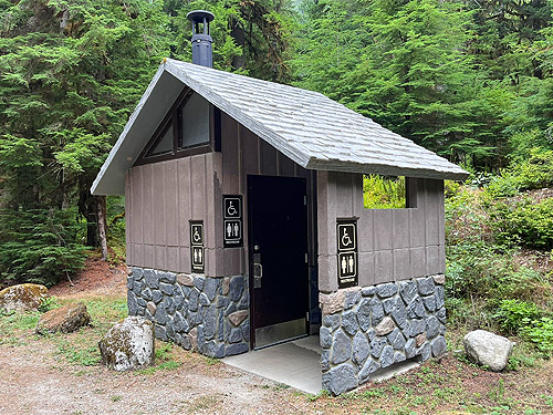 camp outhouse, Mineral Park Campground, Cascade River, Skagit County, Washington