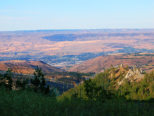 panorama of Wenatchee valley from Mission Ridge Ski Area, Chelan County, Washington