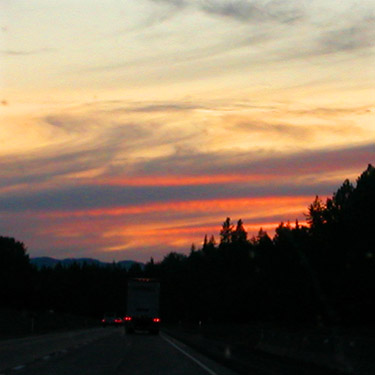 post-sunset from I-90, Snoqualmie Pass area, 26 July 2023