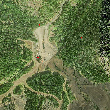 Locations of lower collecting sites at Mission Ridge Ski Area, Chelan County, Washington