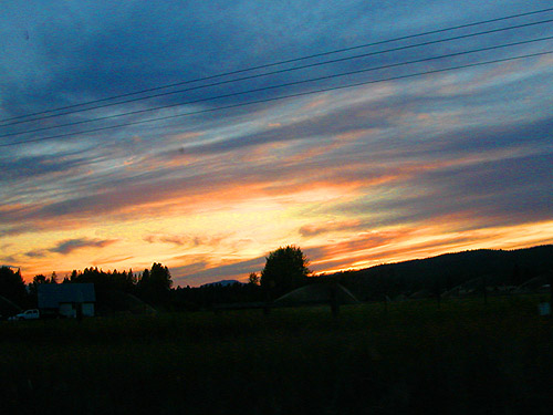 sunset in Swauk Prairie area, Kittitas County, Washington, 26 July 2023