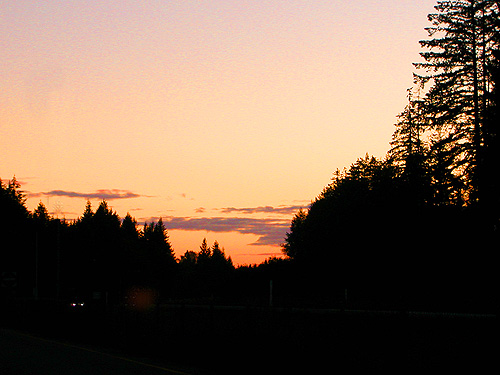 sunset from Elma Rest Area, Washington, on 29 September 2024