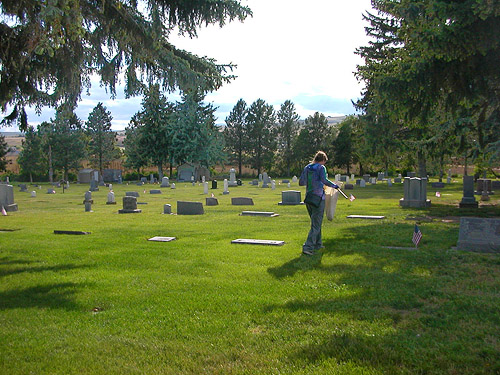 Kathy Whaley in Wenas Cemetery, Yakima County, Washington
