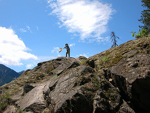 lookout rock, Twin Lakes Trail, Napeequa River area, Chelan County, Washington