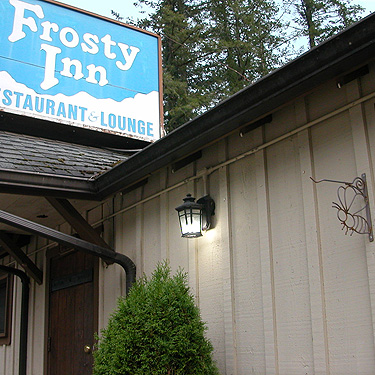 Frosty Inn (closed), with bee bracket, Maple Falls, Whatcom County, Washington