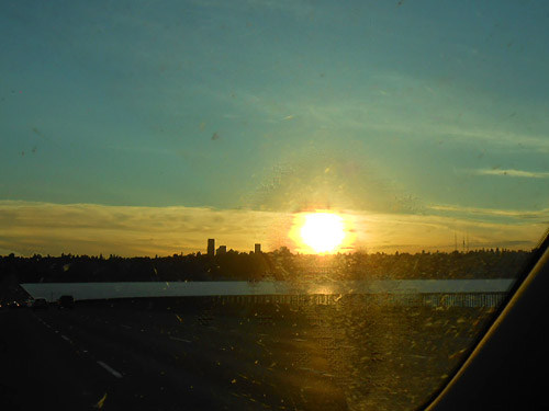sun setting in Seattle, 15 May 2026