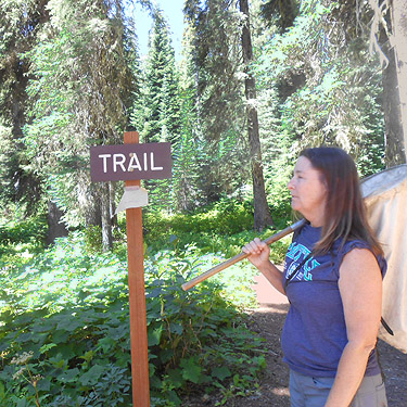 Kathy Whaley at Tucquala Meadows Trailhead, Kittitas County, Washington