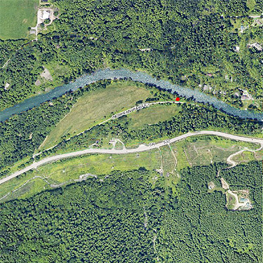 2012 aerial view of Whitehorse Trail hear Montague Creek, 3 miles E of Oso, Snohomish County, Washington