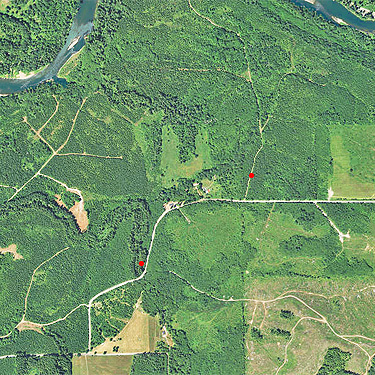2021 aerial photo of Otter Creek area, southern Lewis County, Washington