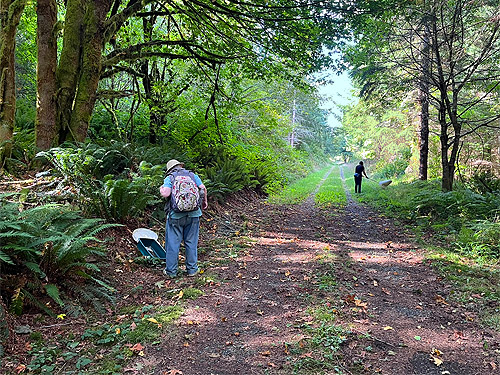 Rod Cfawford and Kathy Whaley, Willapa Hills Trail west of Pluvius, Pacific County, Washington