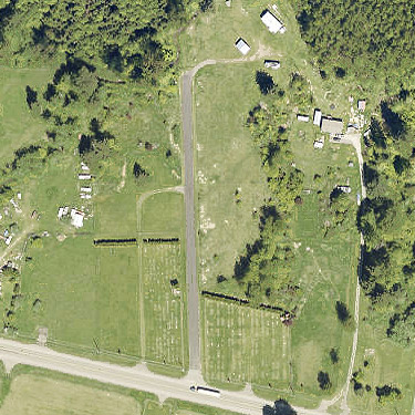 2018 aerial photo of Rainey Valley Cemetery, Lewis County, Washington