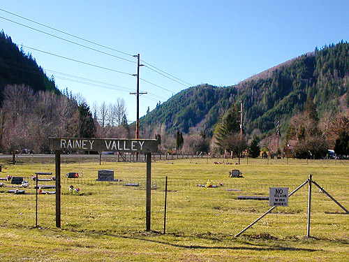 main entrance, Rainey Valley Cemetery, Lewis County, Washington