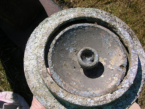 recessed vase in grave, Rainey Valley Cemetery, Lewis County, Washington