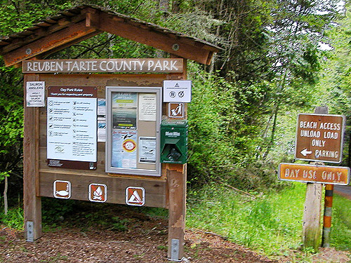 entrance sign of Reuben Tarte County Park, San Juan Island, Washington