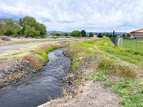 canal just outside of school grounds, w of cemetery, Royal City, Washington