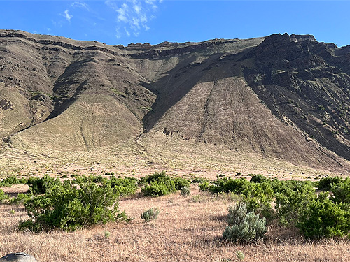 North face of Saddle Mountains seen from Lower Crab creek bridge, SW Grant County, Washington
