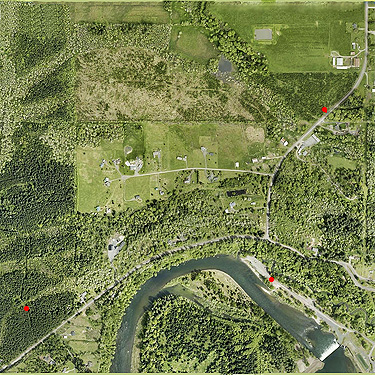 2024 aerial photo SW of Salkum, Lewis County, Washington with spider sites