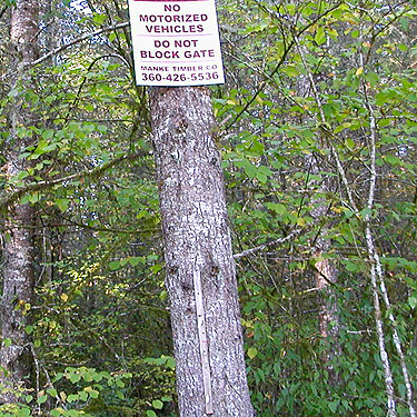 Manke Timber sign, Spencer Road SW of Salkum, Lewis County, Washington