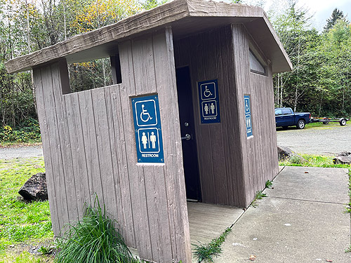 outhouse at West Satsop Boat Launch, Grays Harbor County, Washington