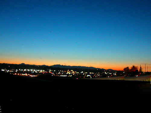 dusk in south Seattle on 13 April 2024