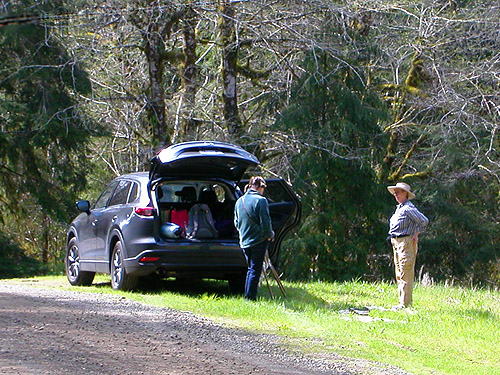 Laurel and Kathy almost ready to go, Schafer Grade Road, Grays Harbor County, Washington