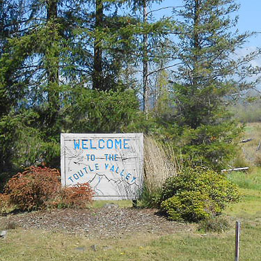 Welcome to Toutle Valley sign, Hall Road Wildlife Area, Silver Lake, Cowlitz County, Washington