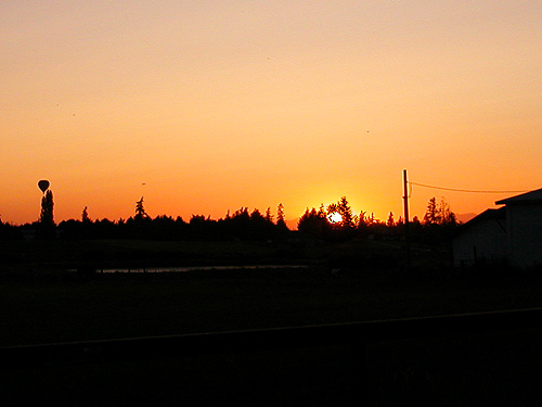 sunset in Enumclaw, Washington on 12 July 2024