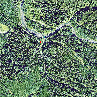 aerial photo showing South Fork Sol Duc River site, Clallam County, Washington