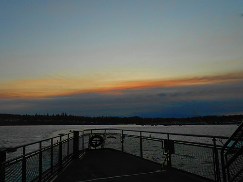sunset from Kingston-Edmonds ferry, 25 Sept 2025