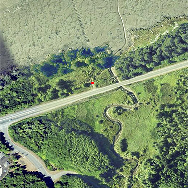 2022 aerial photo of coastal strip at Stafford Creek mouth, Grays Harbor, Washington