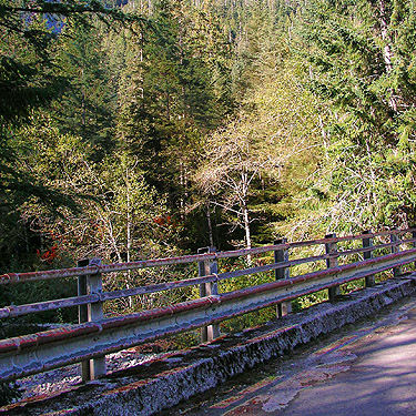 bridge railings, uppermost bridge over North Fork Snoqualmie River, King County, Washington