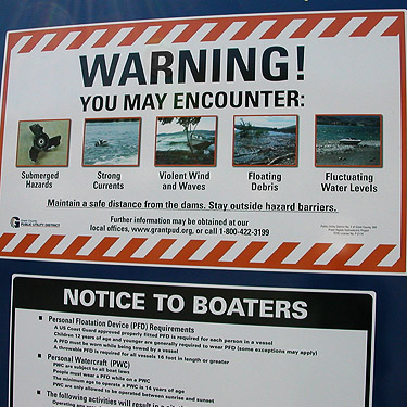 the Nanny state's warnings to boaters, Sunland Boat Launch, Grant County, Washington