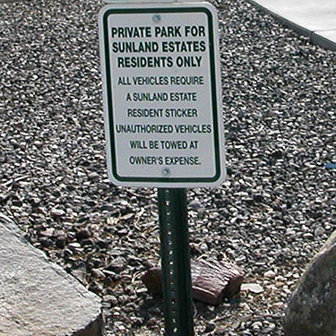 ominous sign at Sunland Park, Sunland, Grant County, Washington
