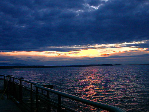 near-sunset from Kingston-Edmonds ferry, 28 June 2024