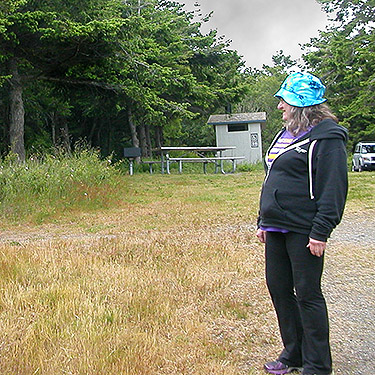 Della Scott at Joseph Whidbey State Park, north of Swantown Lake, Whidbey Island, Washington