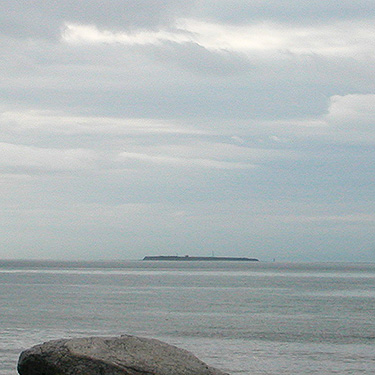 Smith Island seen from beach, north of Swantown Lake, Whidbey Island, Washington