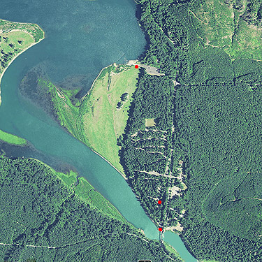 2021 aerial photo of Taidnapam Park, Lewis County, Washington