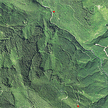 location of ridge crest site, above North Fork Tilton River, Lewis County, Washington