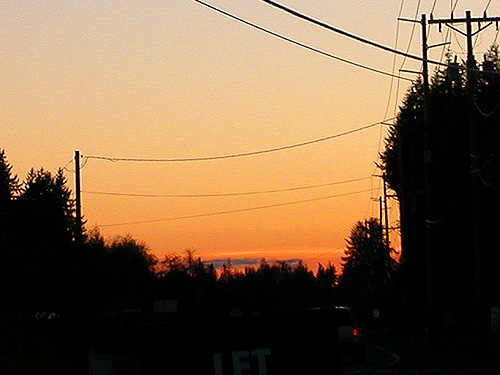 sunset in lower Satsop Valley, 31 October 2021