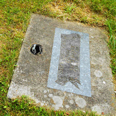 damaged grave vase, Whittle-Hubbard Cemetery, Castle Rock, Washington